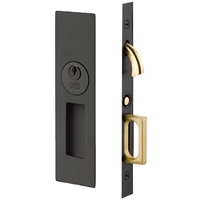 Emtek Narrow Modern Keyed Pocket Door Lock